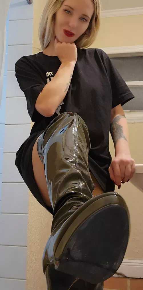 My sexiest boots come take a lick