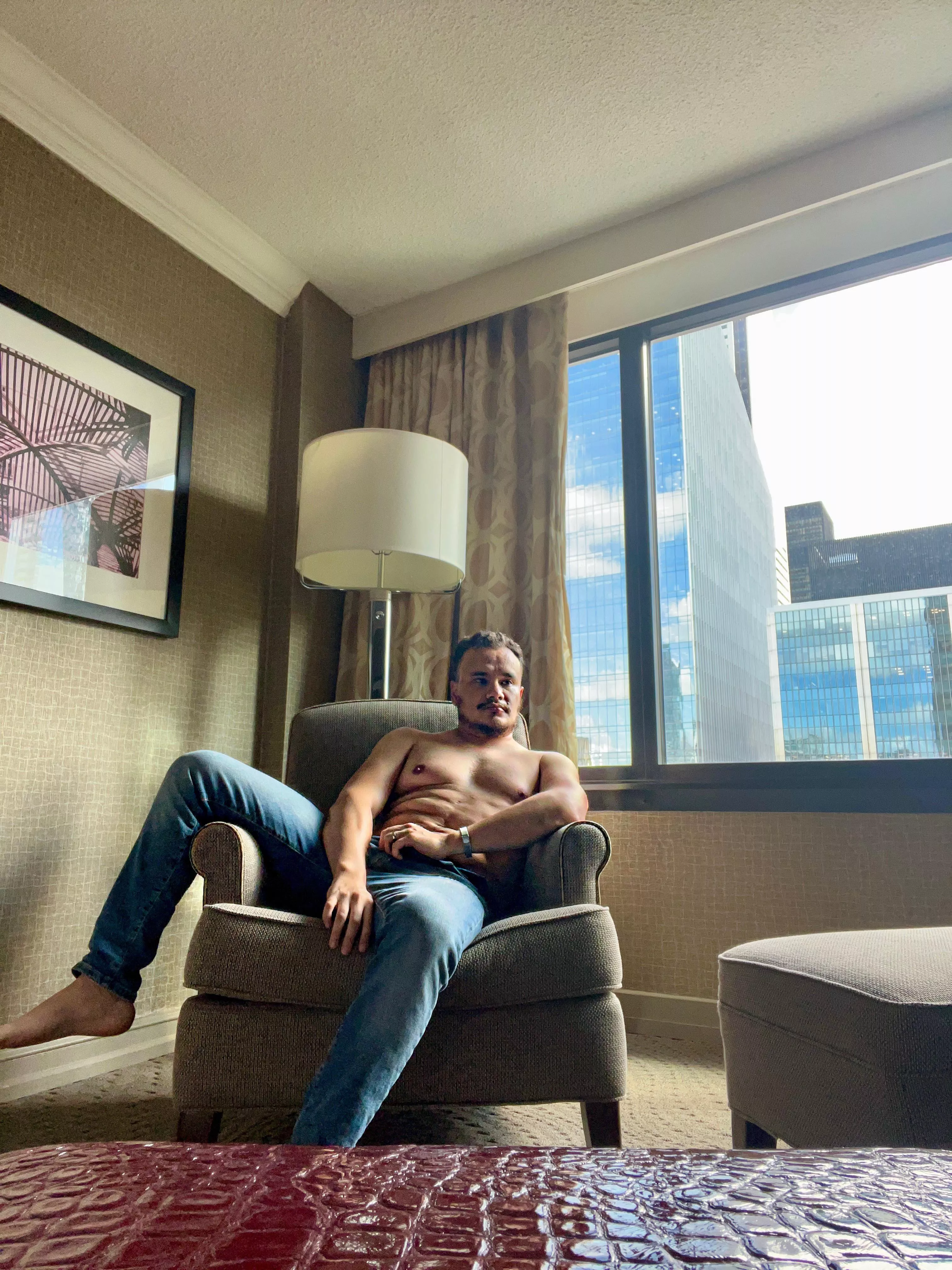 Relaxing in the hotel room…