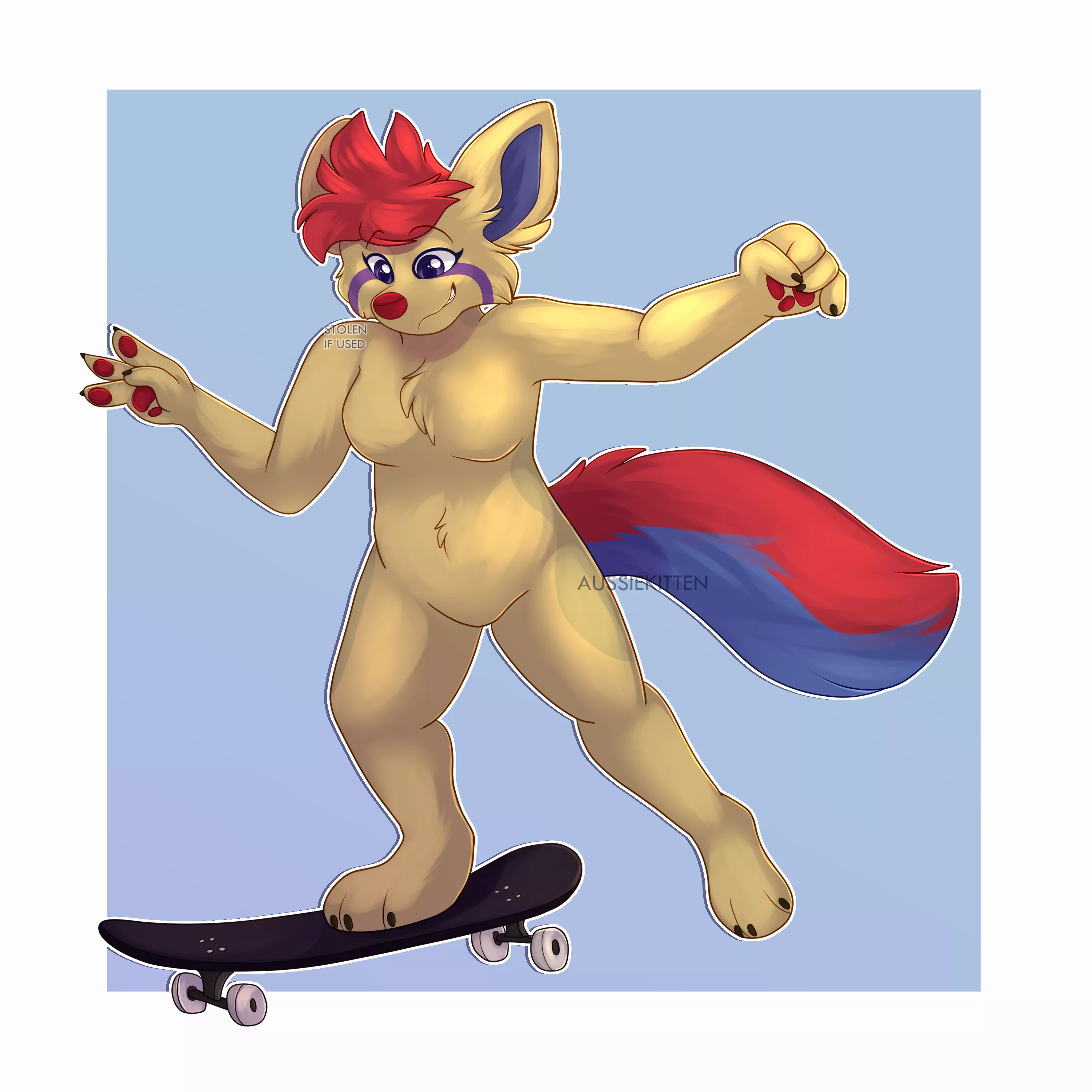 Skatin' time! | [Art by myself @aussie_kitten on Twitter |Raffle prize for Ember_Trinity!]
