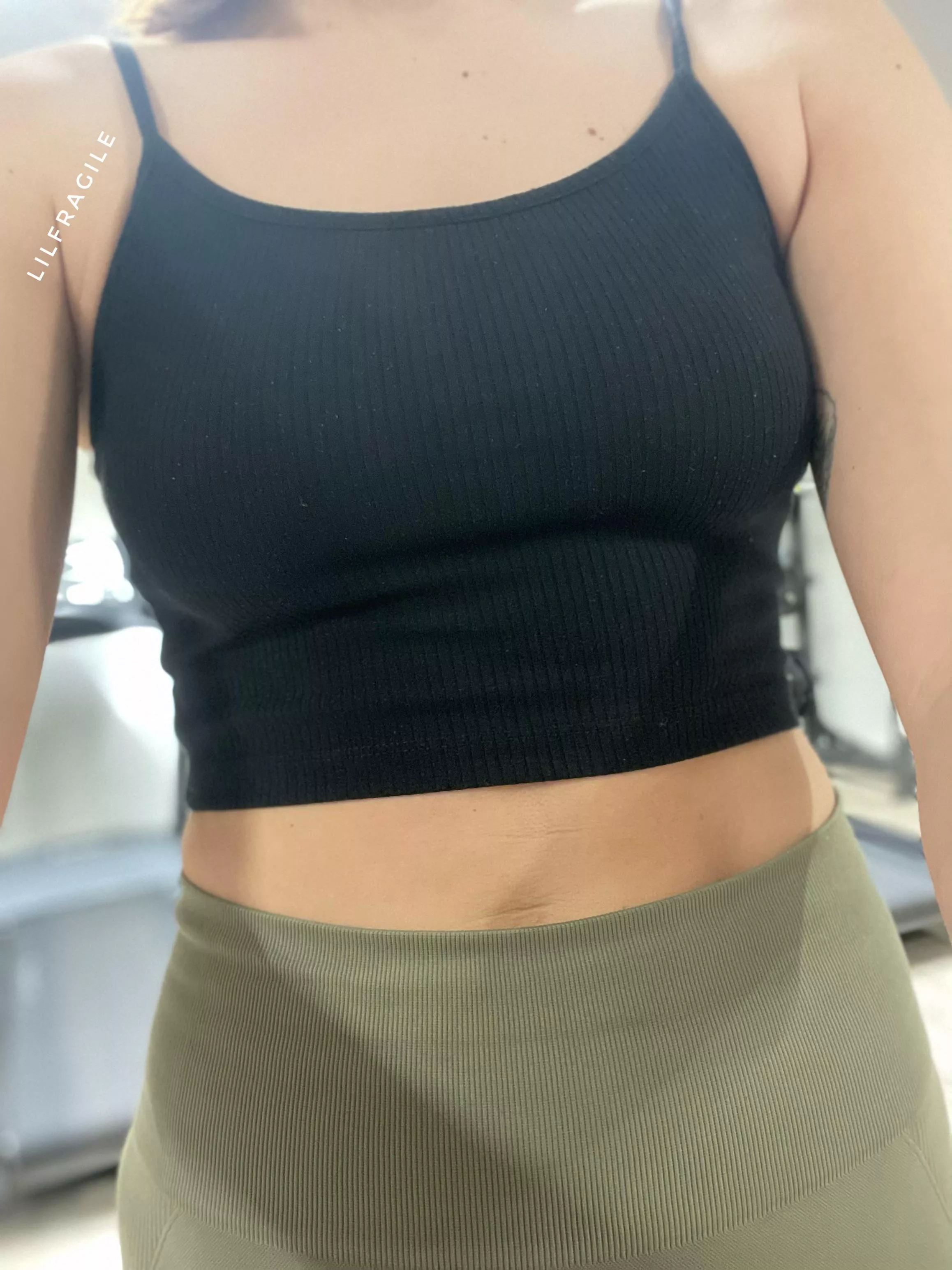 Starting my weekend right: at the gym and with no bra