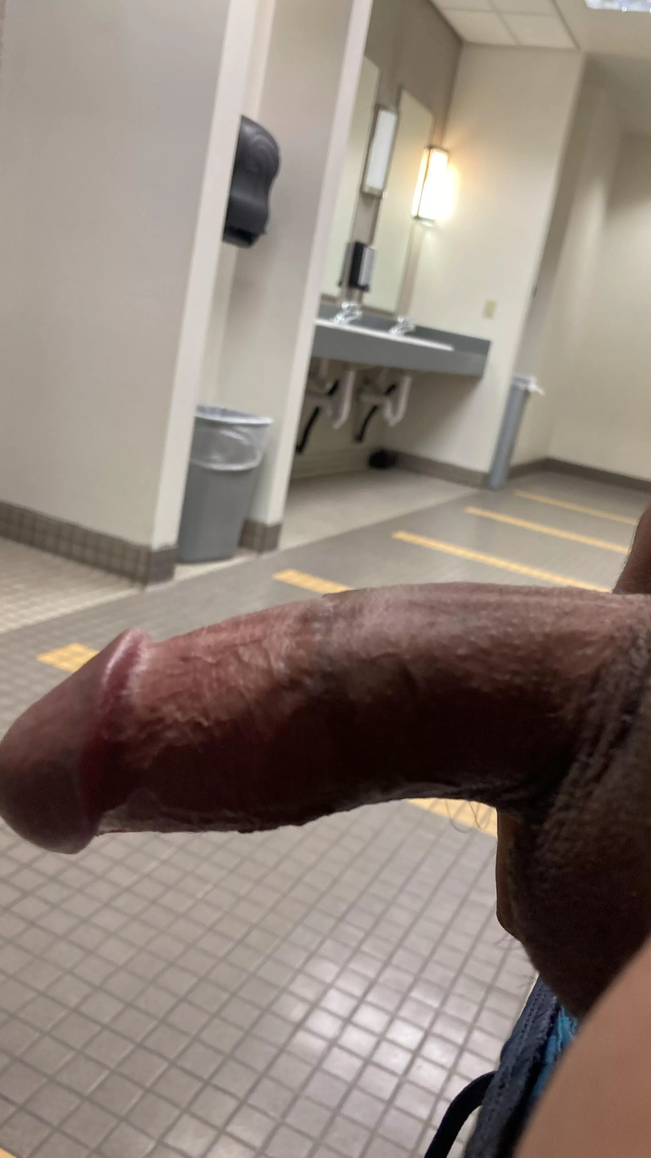 18 door wide open in public bathroom