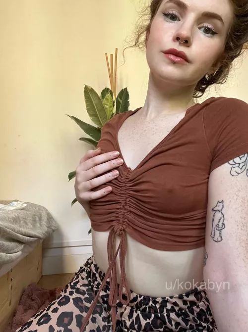 Braless in my favourite colour to wear