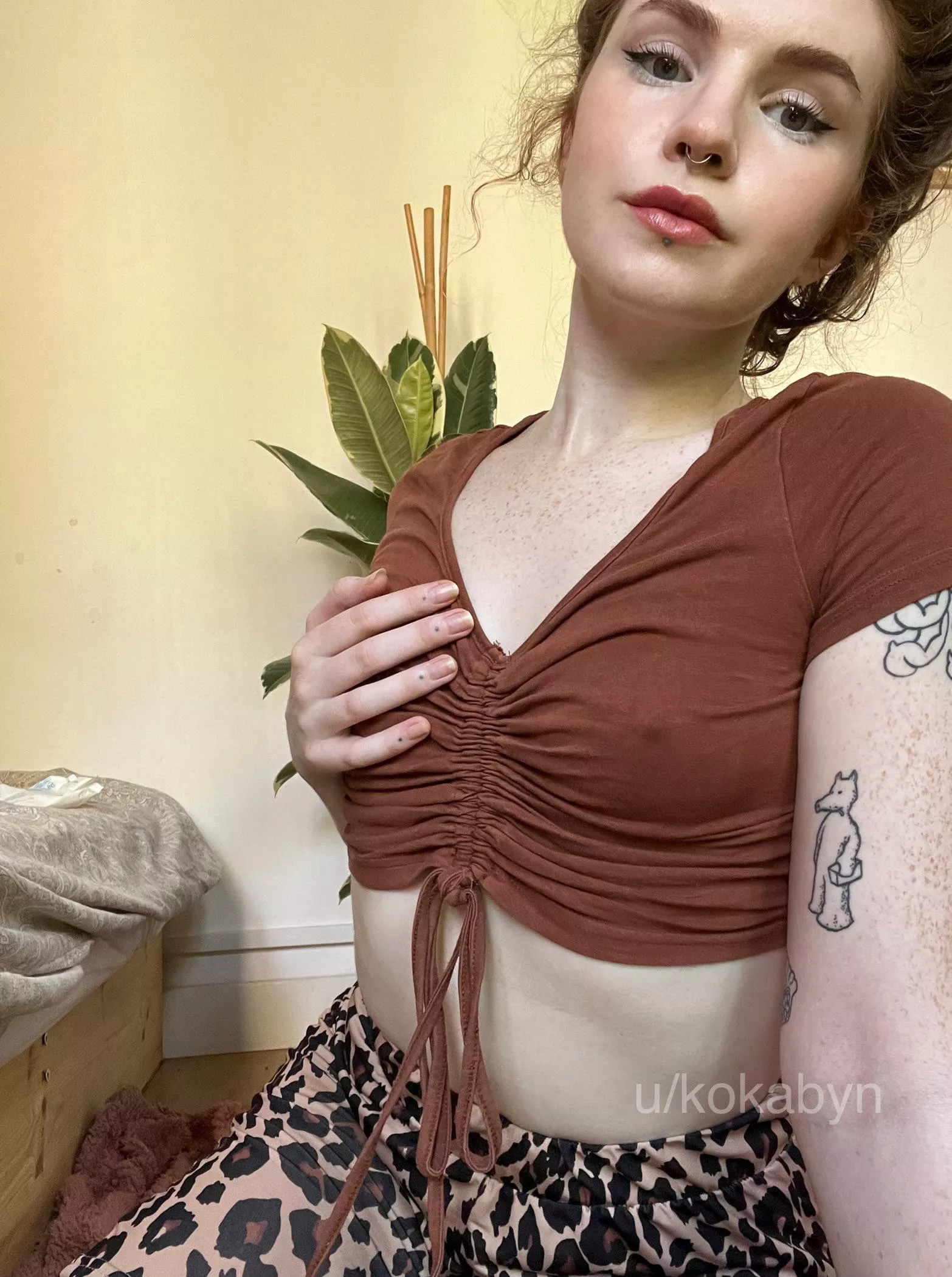 Braless in my favourite colour to wear