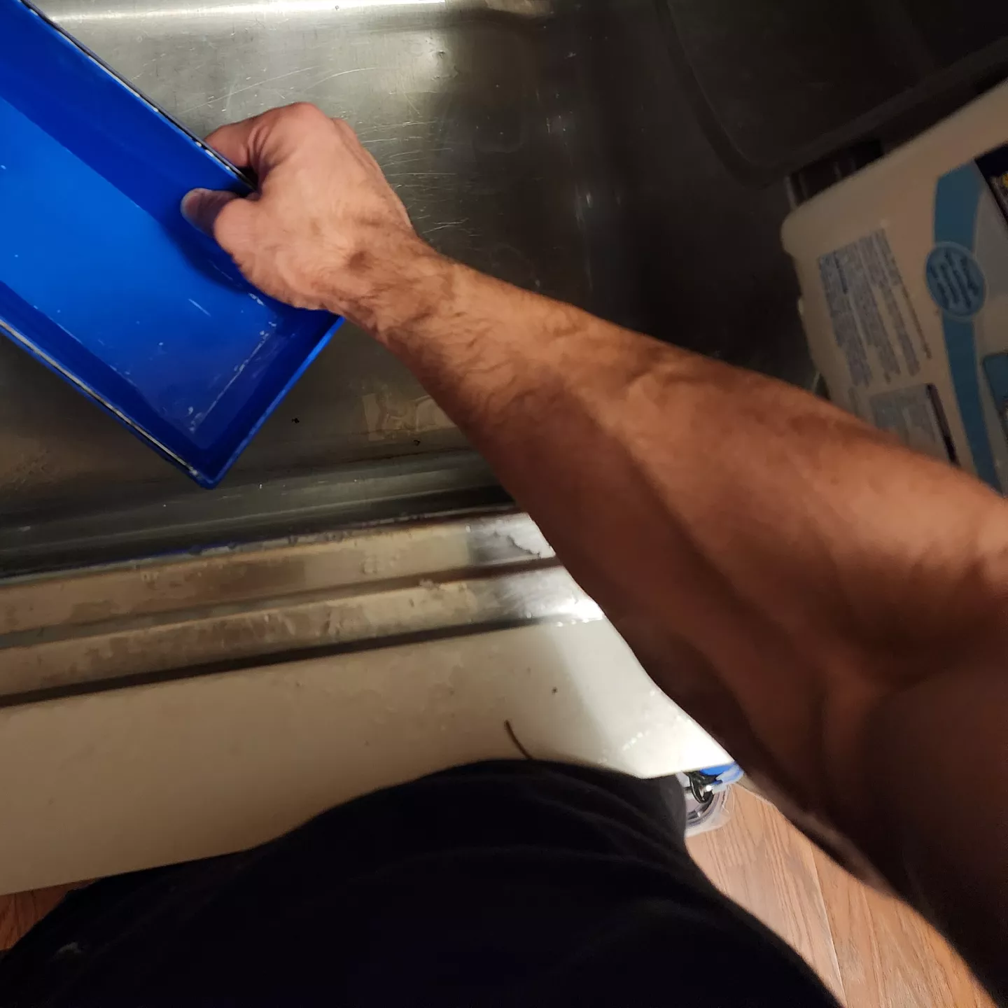 Cleaning up after some drywall repairs.