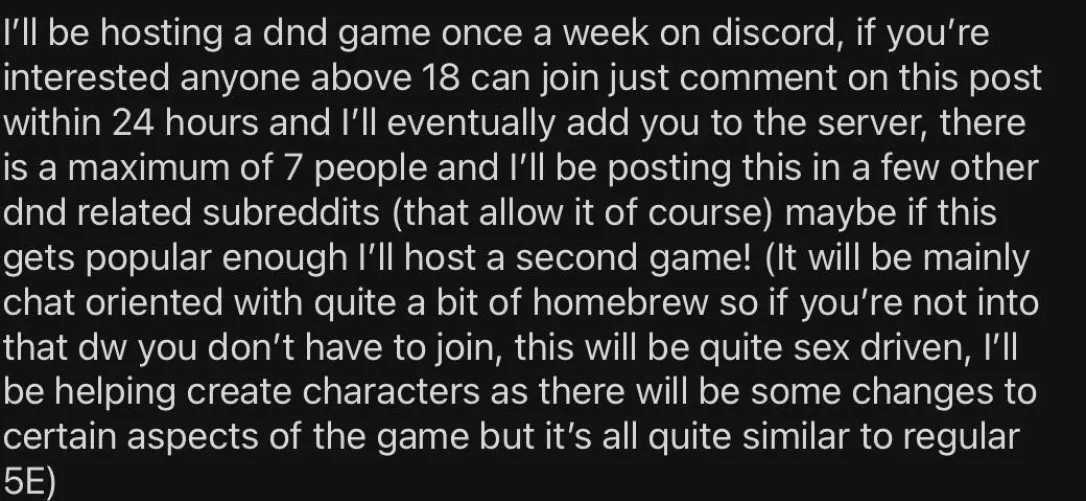 DnD 18+ Game!Come and join? (NSFW ofc)