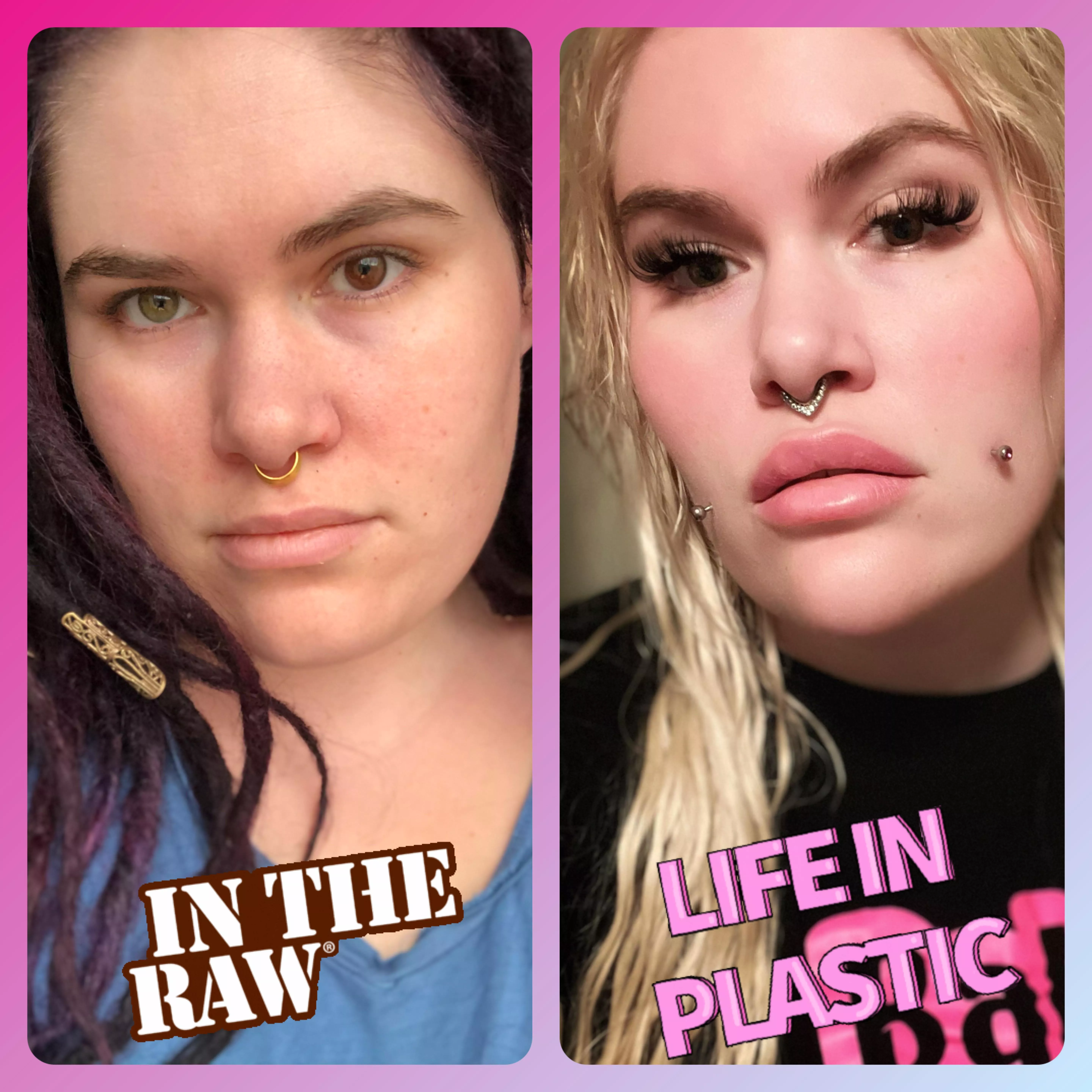 Face transformation - first pic from -19 (but started my bimbofication march -22)