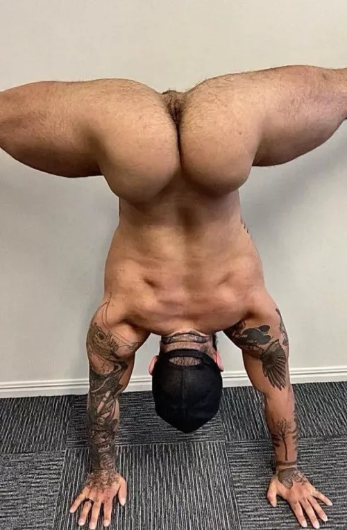 From behind and upside down 👅