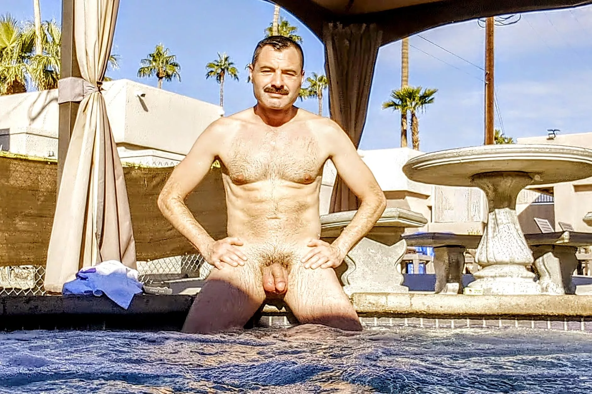 join dad in the hot tub?