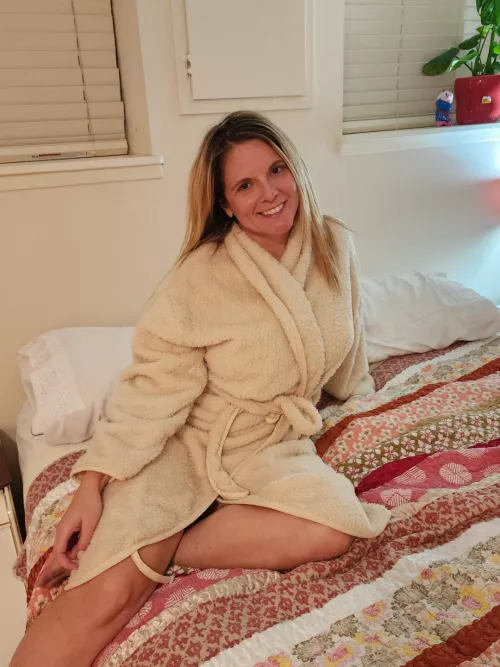 me, cozy in my bathrobe (f)