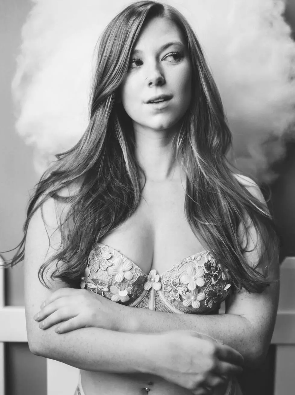 Megan Deluca is a goddess, even in black and white.