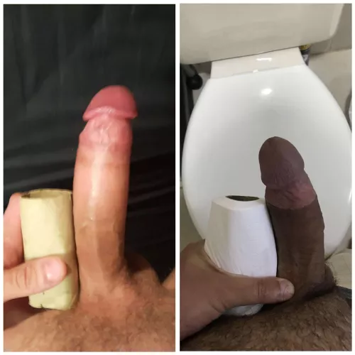 Me(left) vs. u/Initial_Knowledge_62 compared 😁 He's pretty big but I have still superior cock