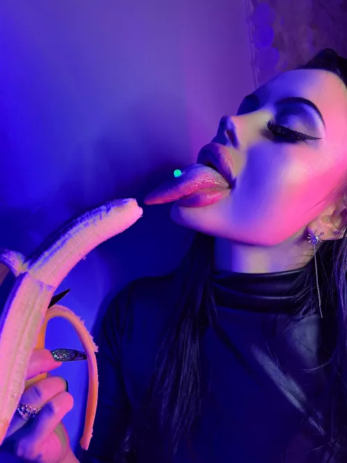 My new glows in neon light piercing