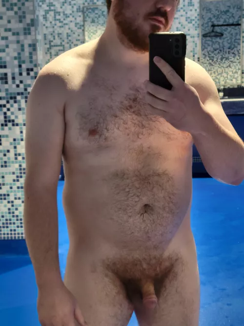 showing off my softie in the public pool locker room