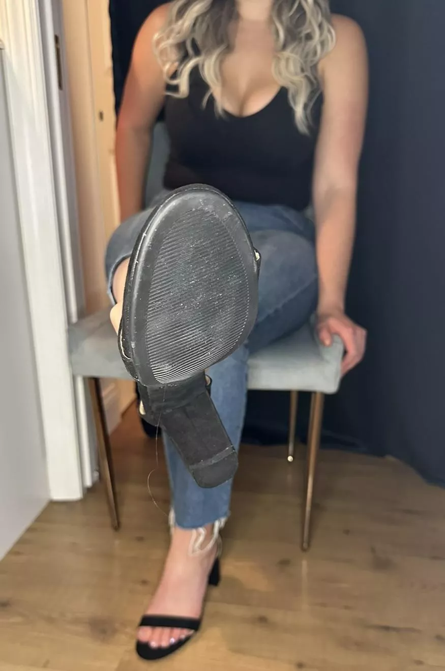 Sit there like a good boy while I press my heel in your mouth…. I won’t take it out until you lick it clean!