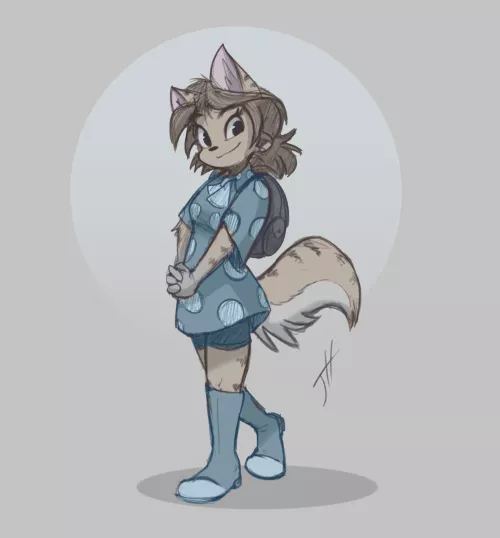 Sketched a cat school girl :3 (art by me)