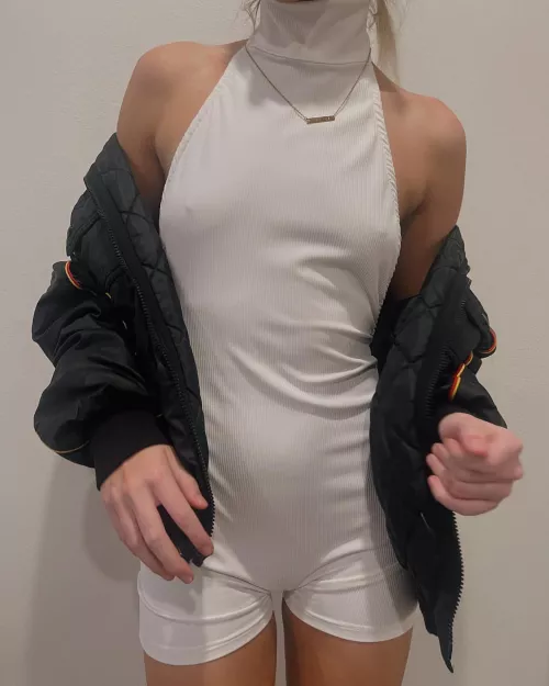 Taking off her jacket