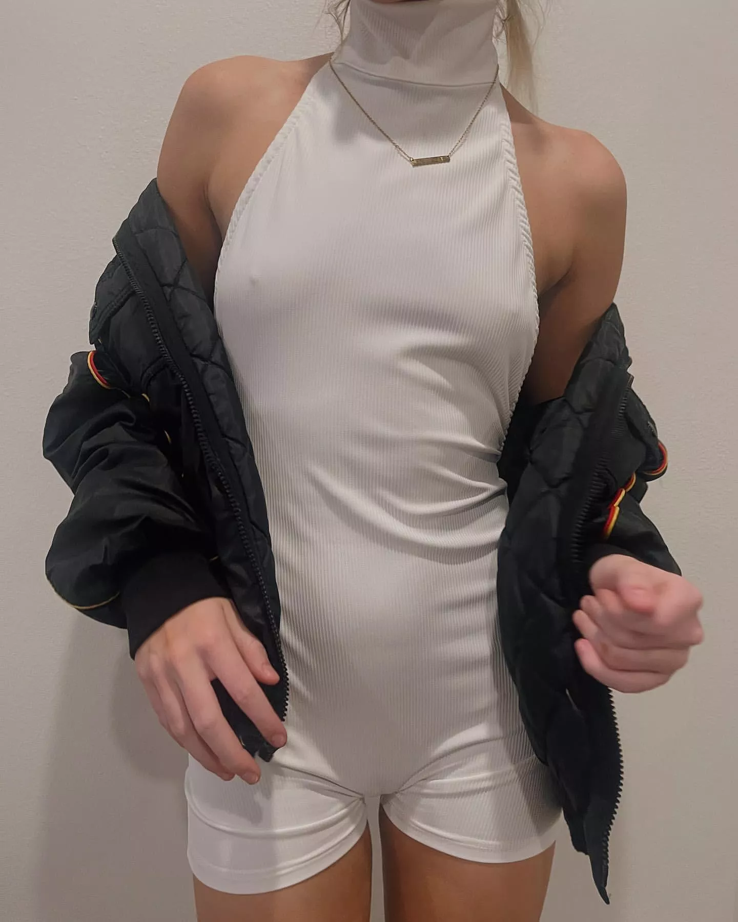 Taking off her jacket