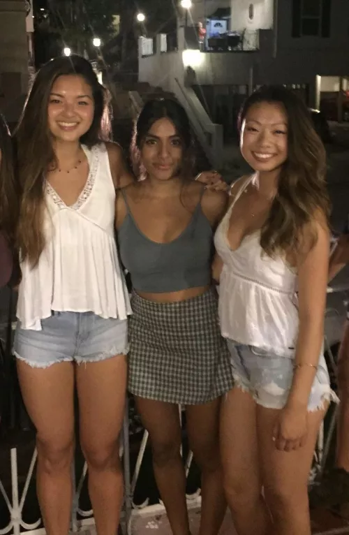 three asians start flirting with you at a party…