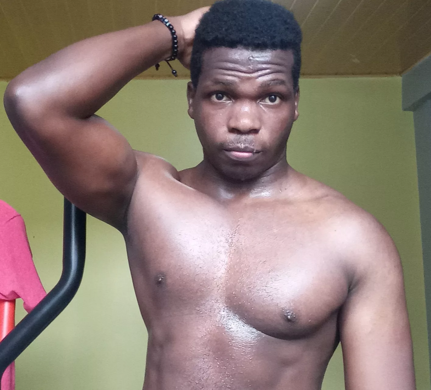 What do you do when you're bored ?? I just take off some clothes and work up a sweat