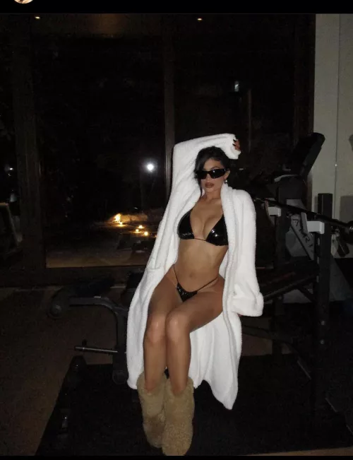 White Robe with Black Bikini