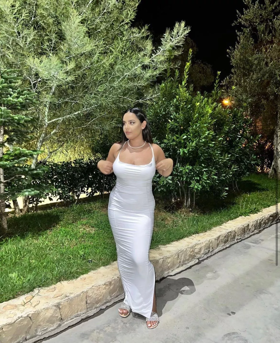 Busty Albanian in a dress