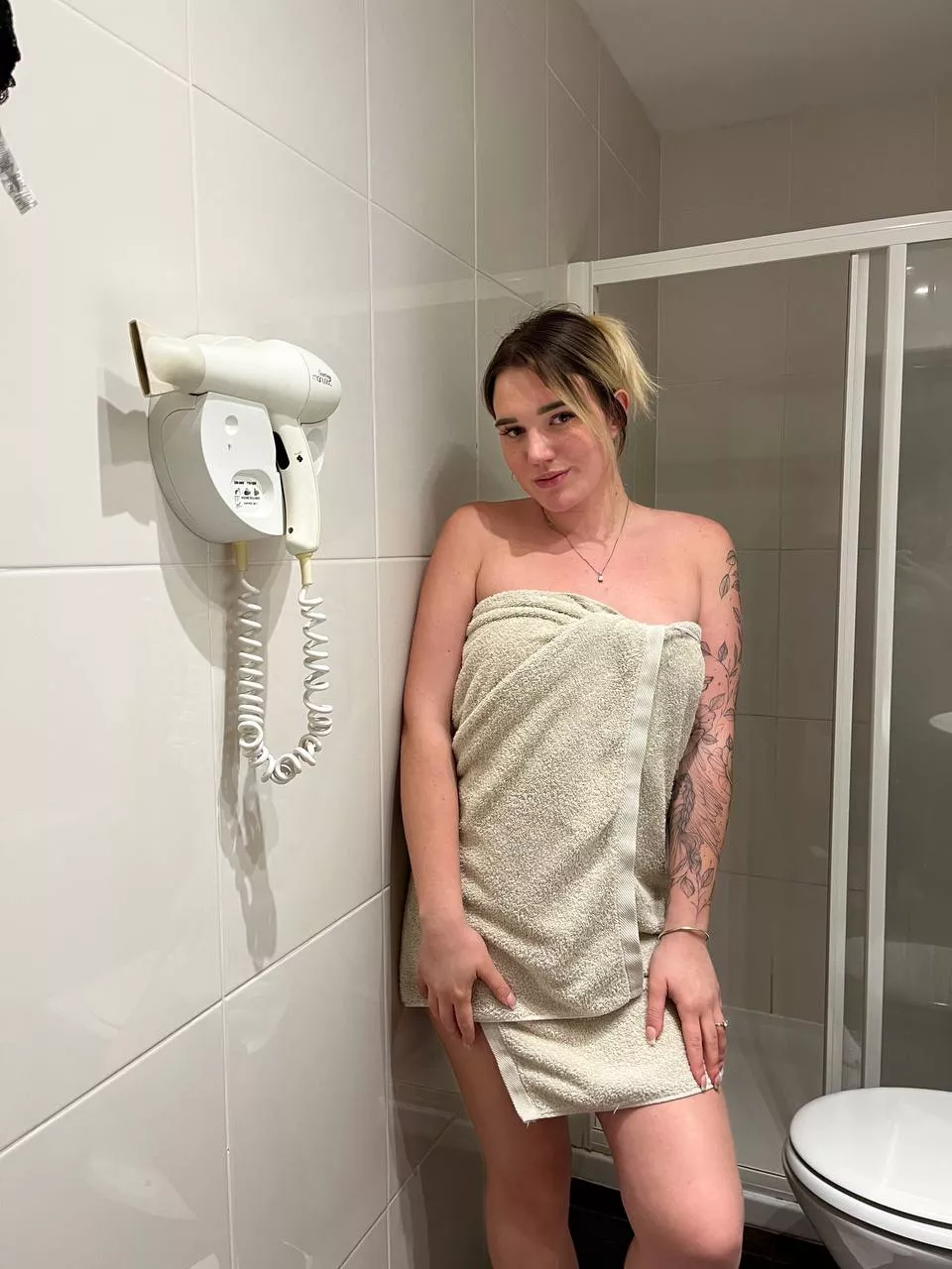 getting ready to shower