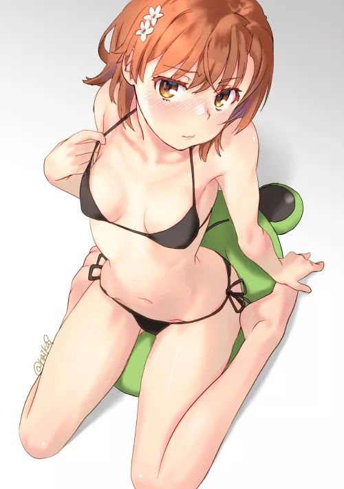Mikoto Misaka in a small black bikini. (raika9) [A Certain Magical Index] [A Certain Scientific Railgun]