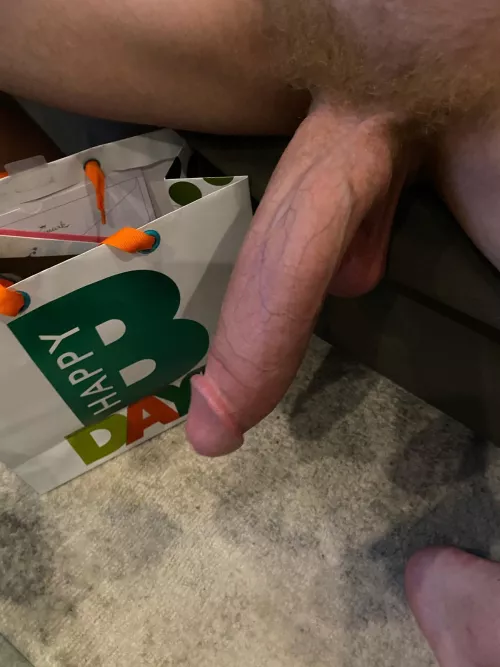 Monster soft cock nearly touching the floor