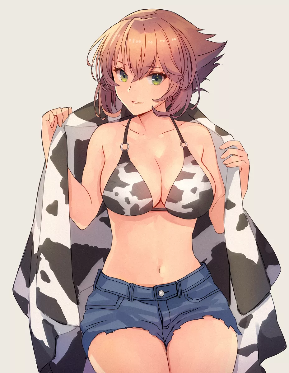 Mutsu in a cowkini [Kancolle]