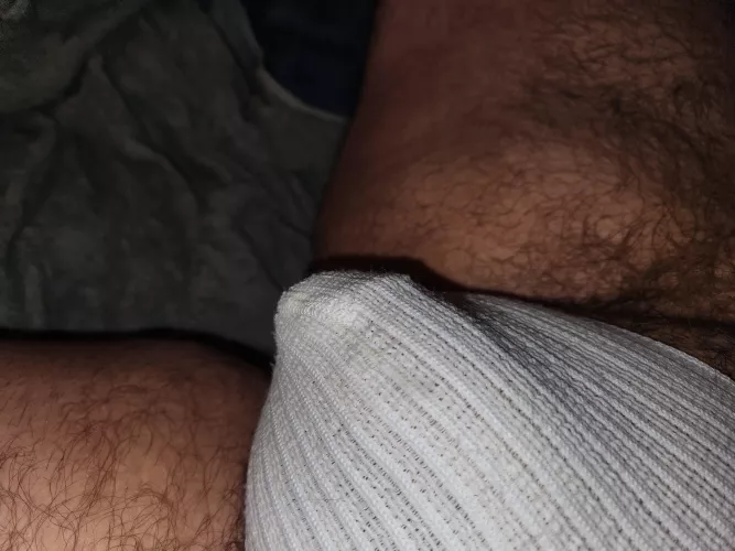 My cock trying to escape my jock.