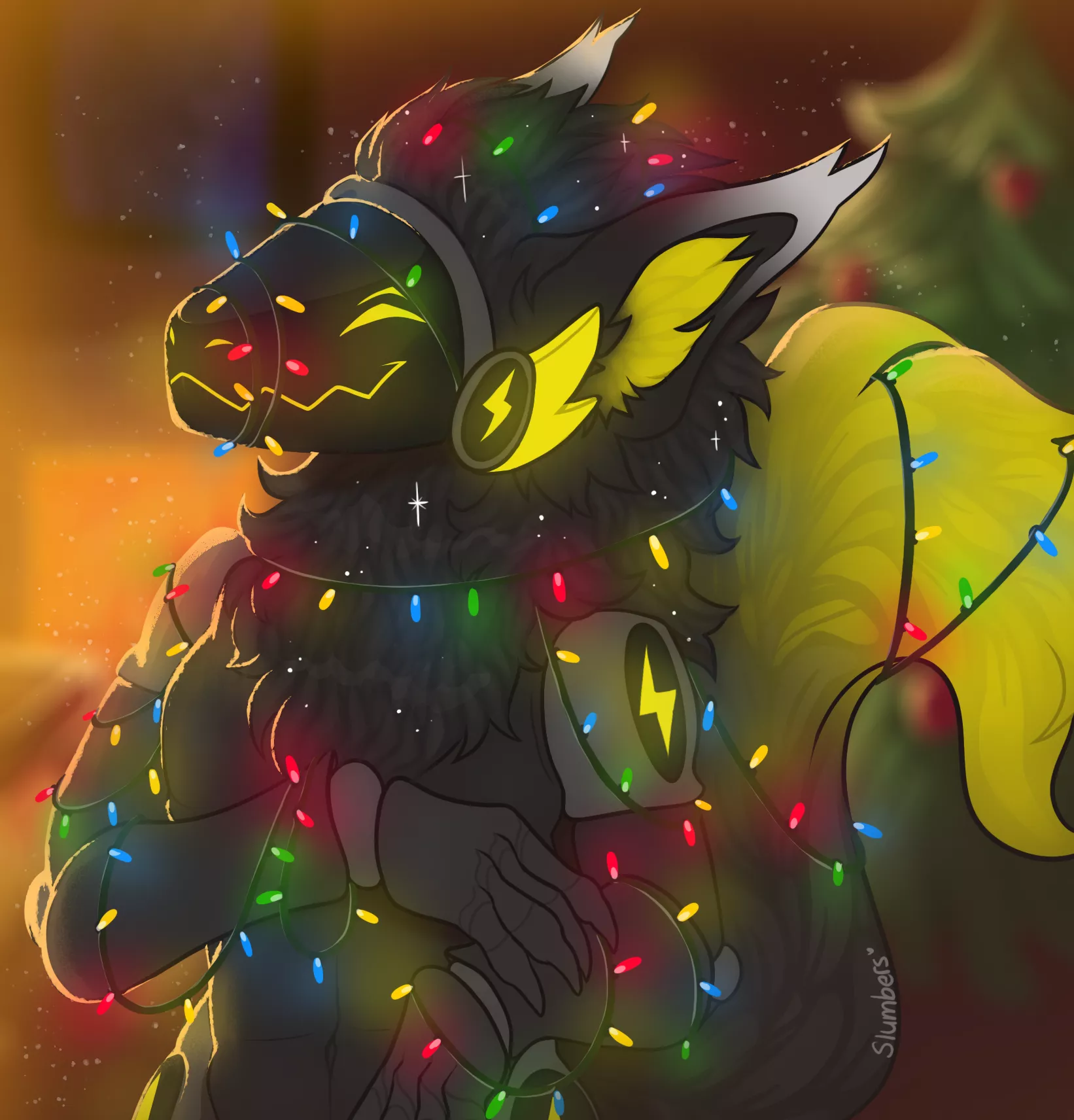 Powersurge the Christmas Proot | Character owned by me | Art by Slumbers on Furaffinity