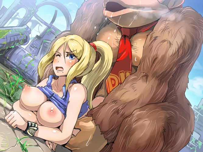 Samus Aran gets held down and raped by Donkey Kong. (Boris)
