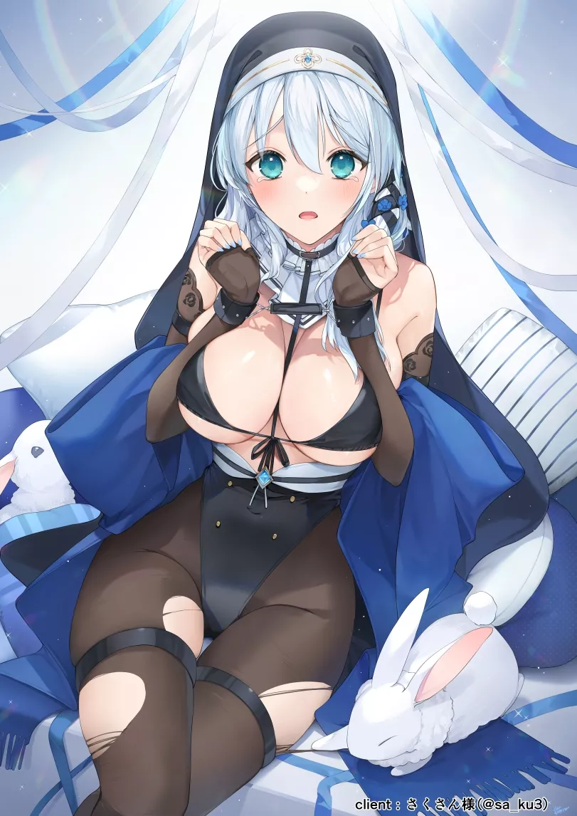 Silver/Blue Bondage Nun
