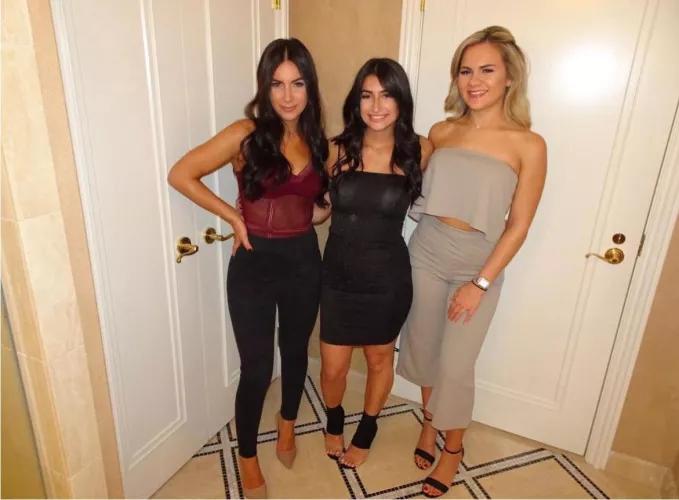 Two black hair one blonde, but all three teachers