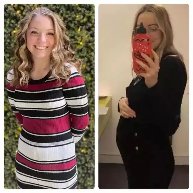 22, before my pregnancy to 4 months pregnant!