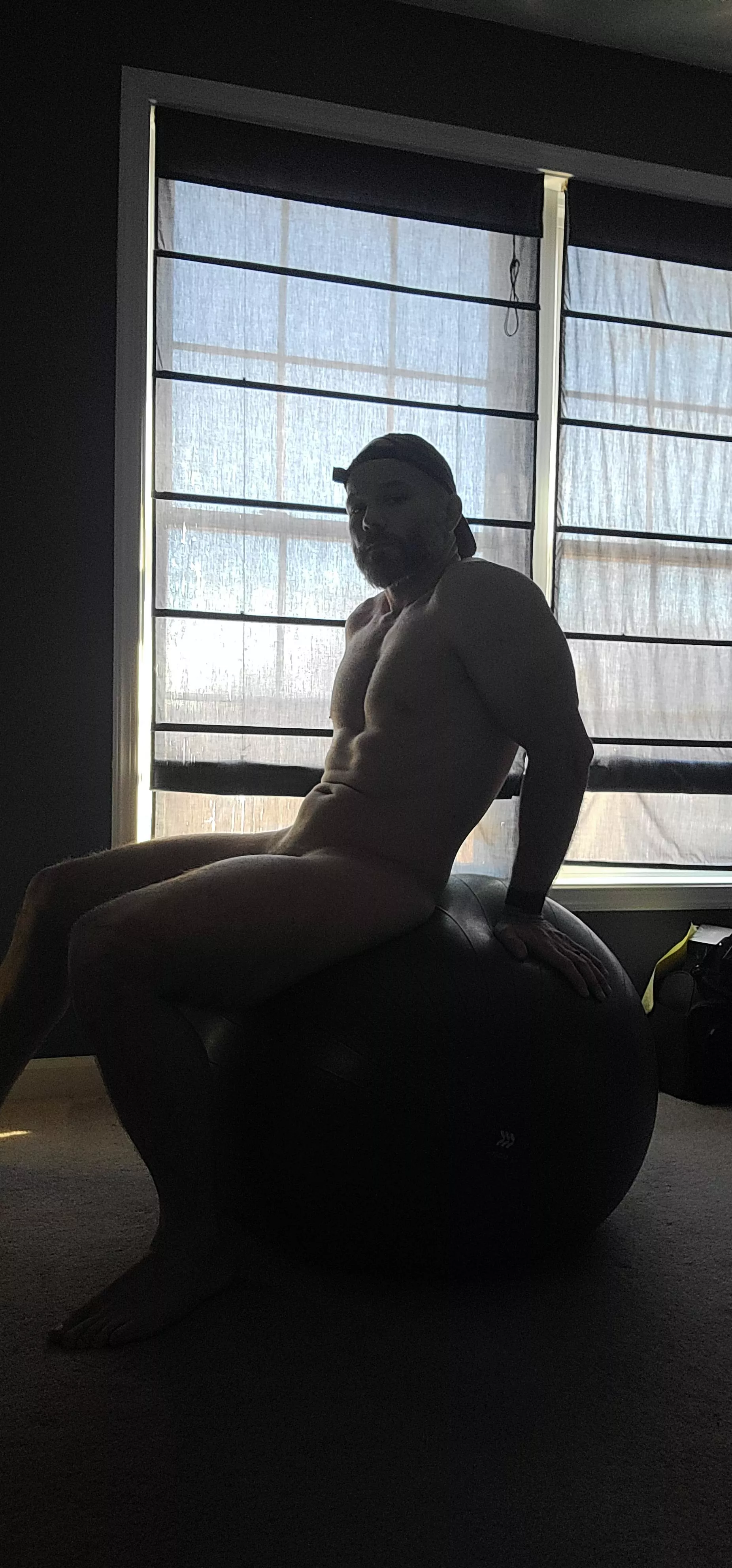 [39] Working from home on my swiss ball.