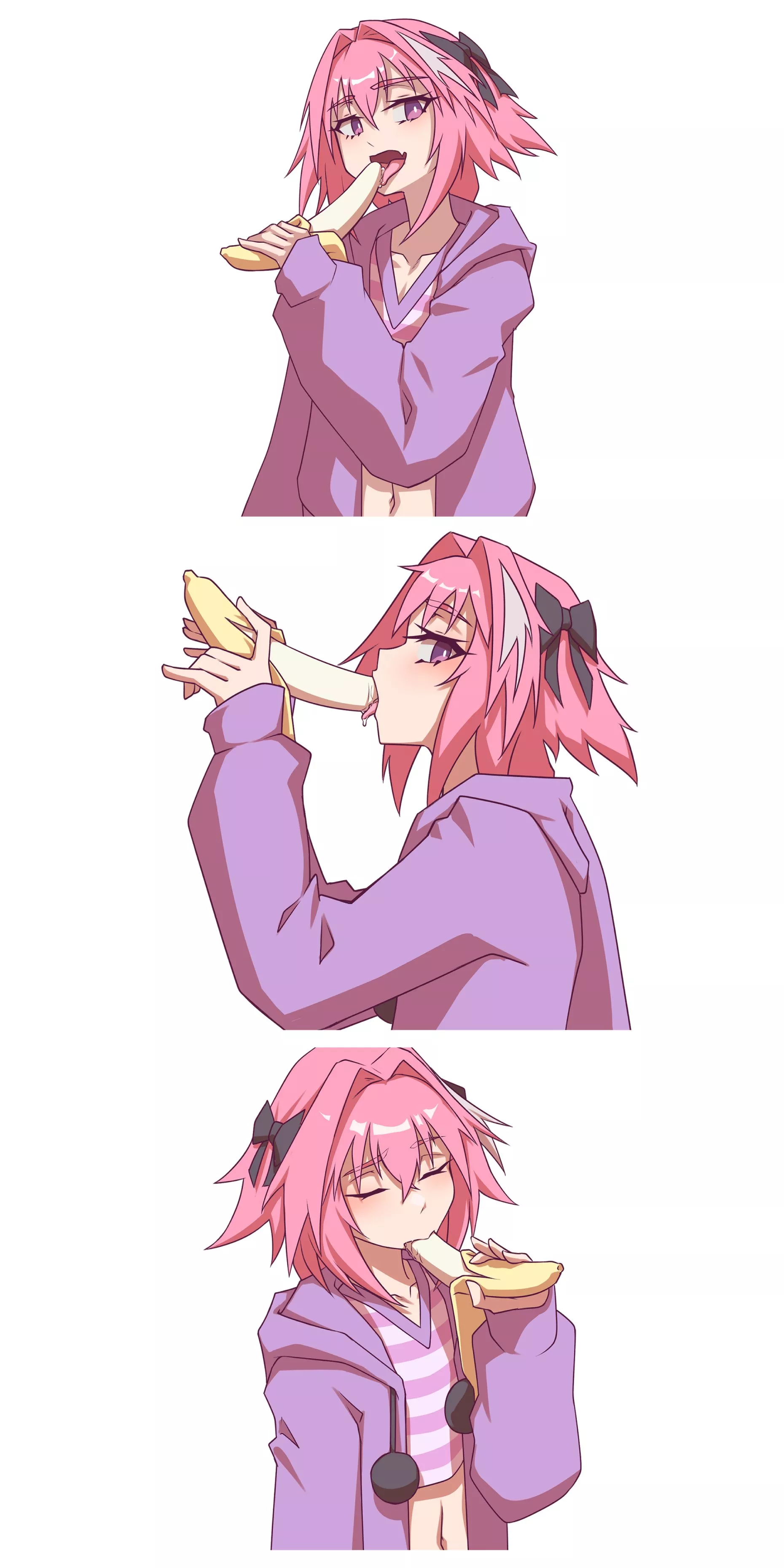 Astolfo eating a banana
