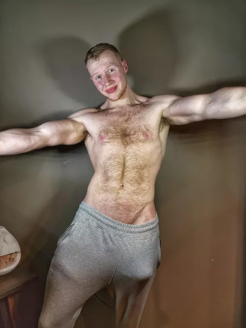 could I get a hug even though I'm sweaty from my workout? [22]