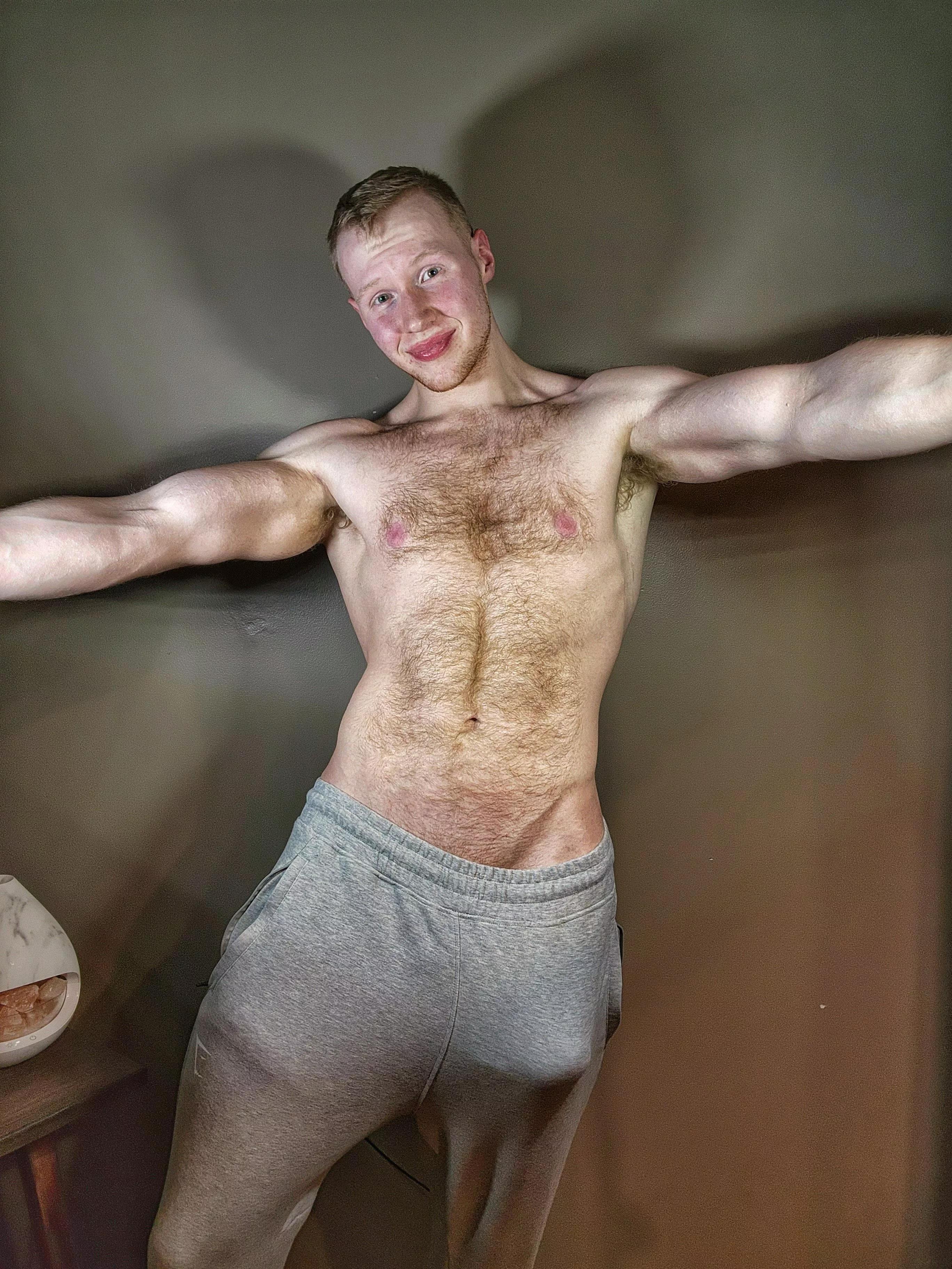 could I get a hug even though I'm sweaty from my workout? [22]