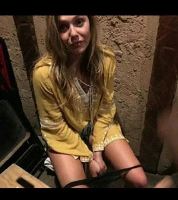 Elizabeth Olsen pic taken by Aubrey Plaza