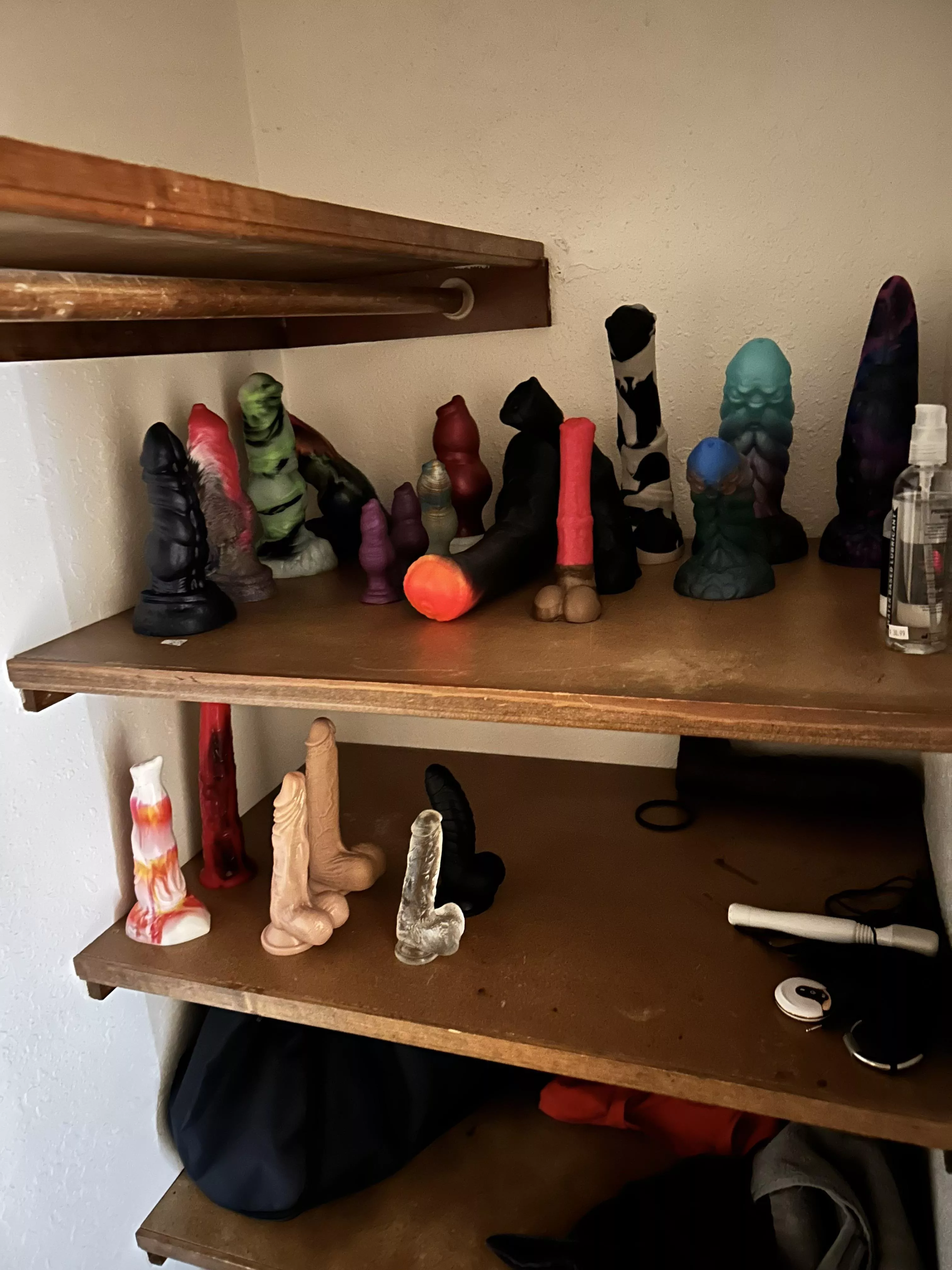 Finally got a space to store all my toys and yes they are organized by type of toy and size of toy cause im crazy