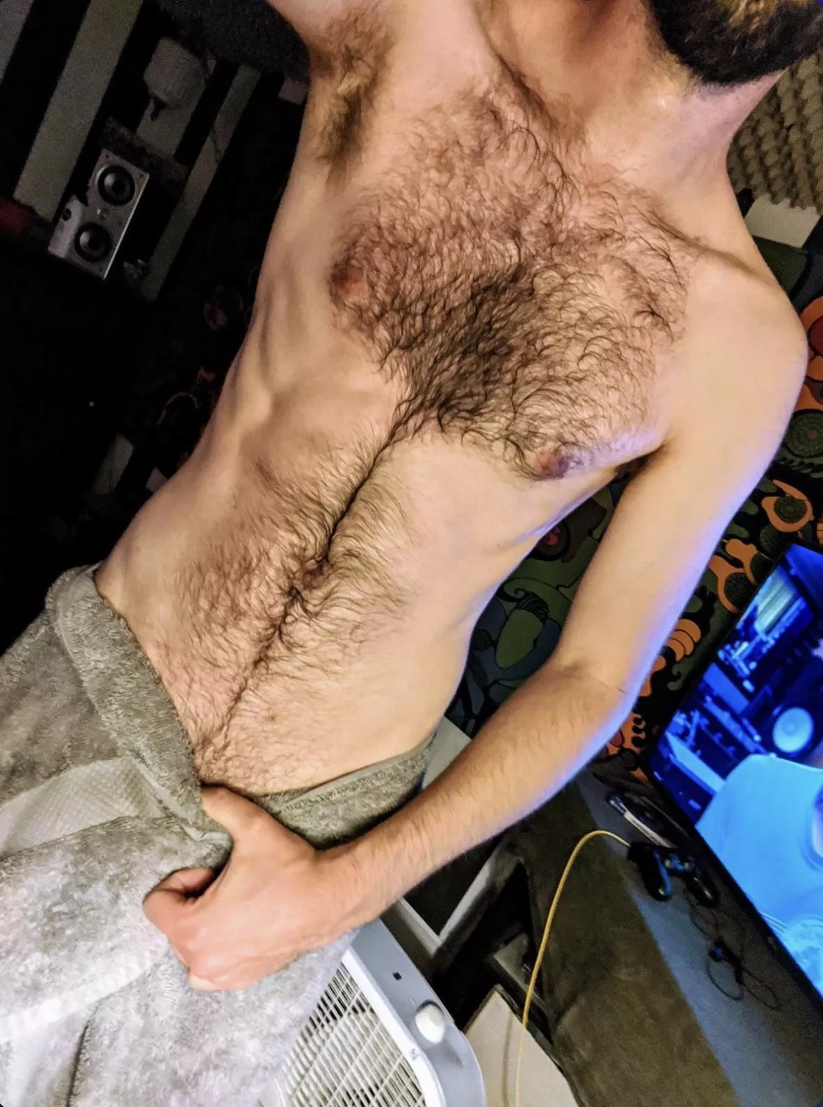 Freshly showered and ready to drop this towel