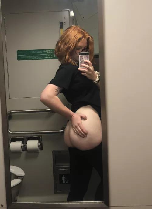 Got a little too overexcited on the train to school and had to escape to the bathroom to stop the ache 🤕