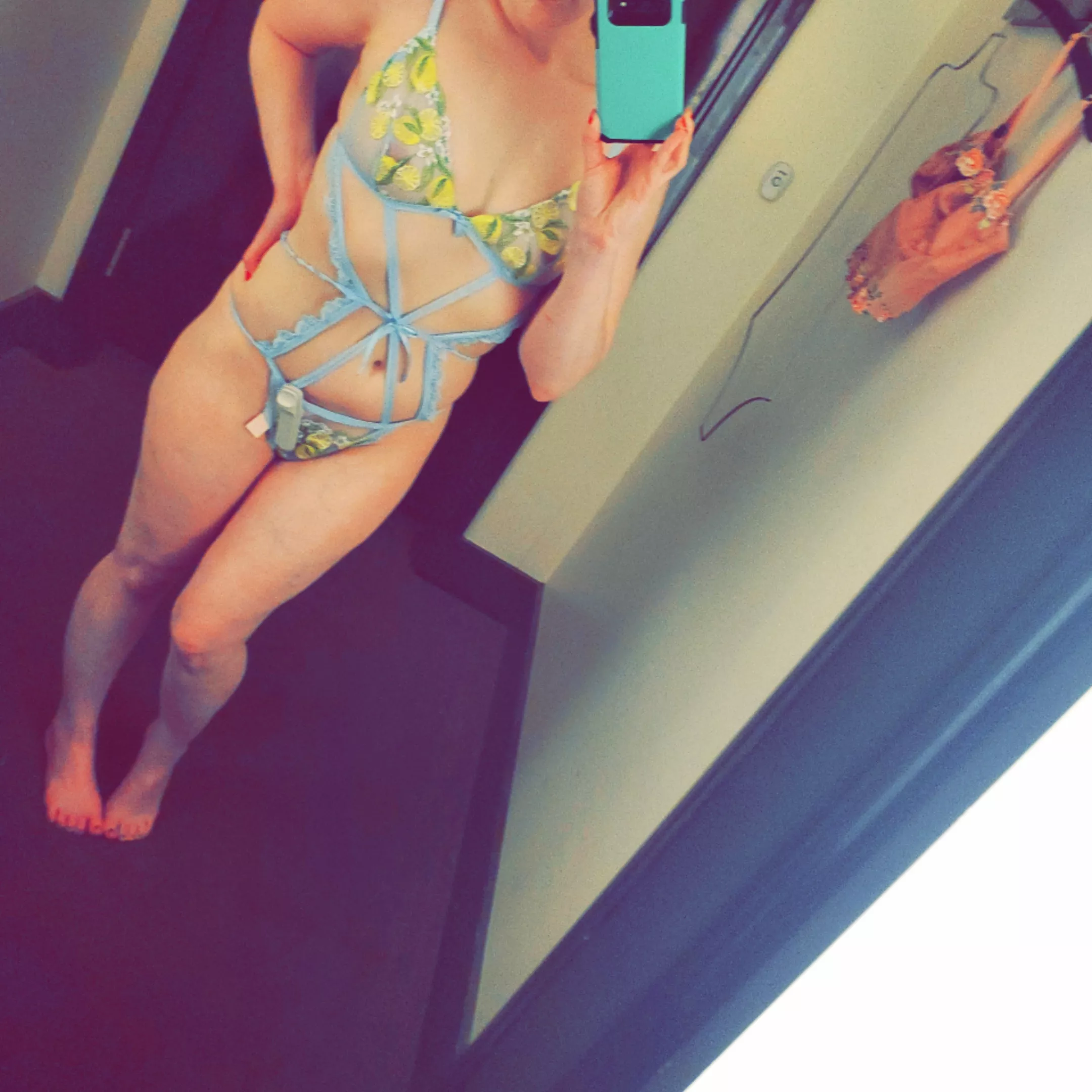 It looked better on the rack, but I just had to try it on!