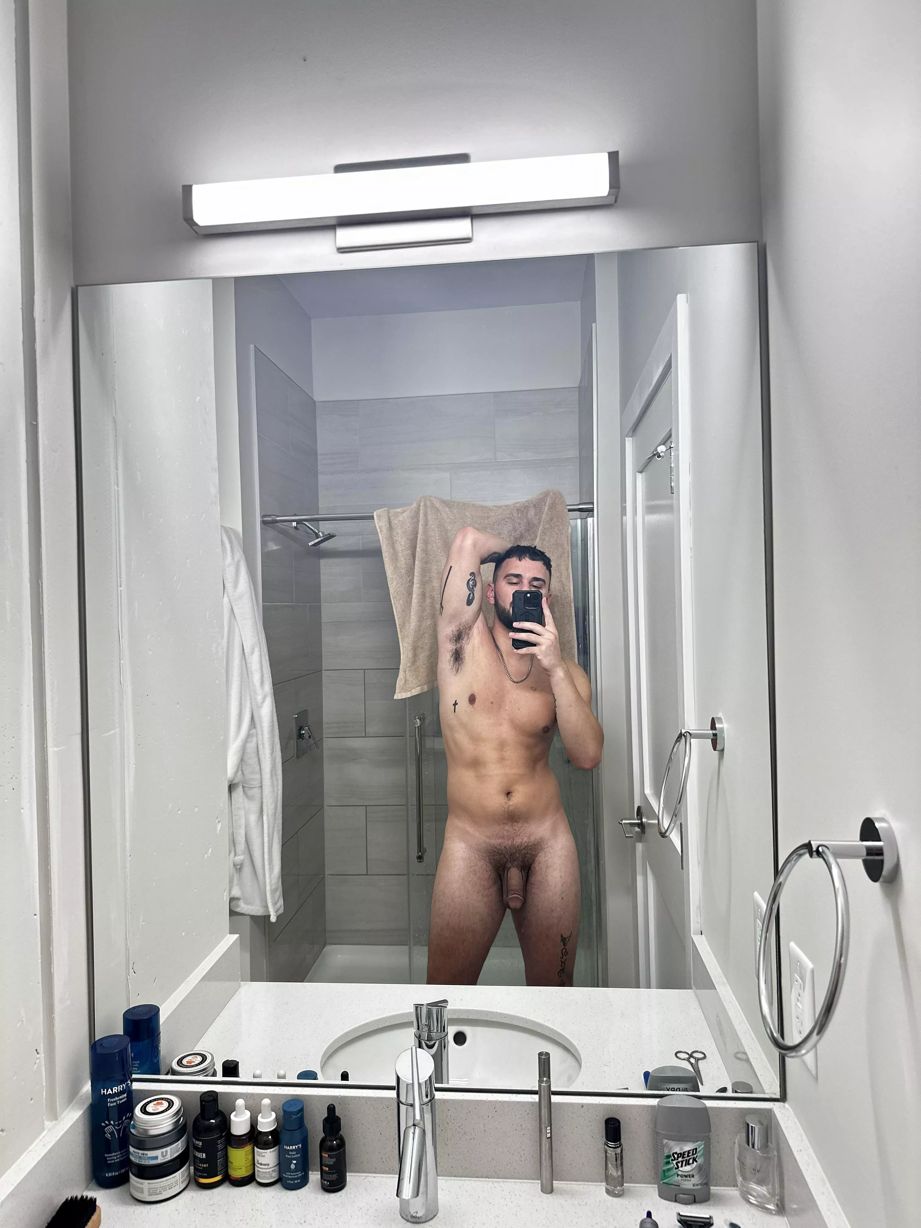 Let me pin you against the wall in the shower. Yeah?