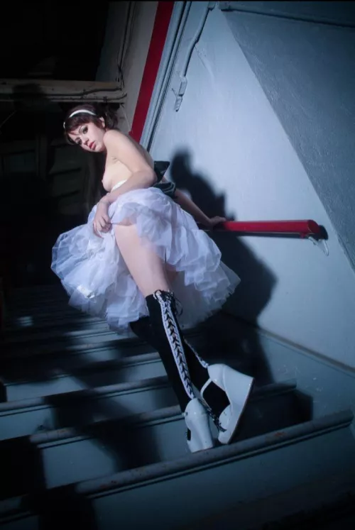 Lexi on the stairs...