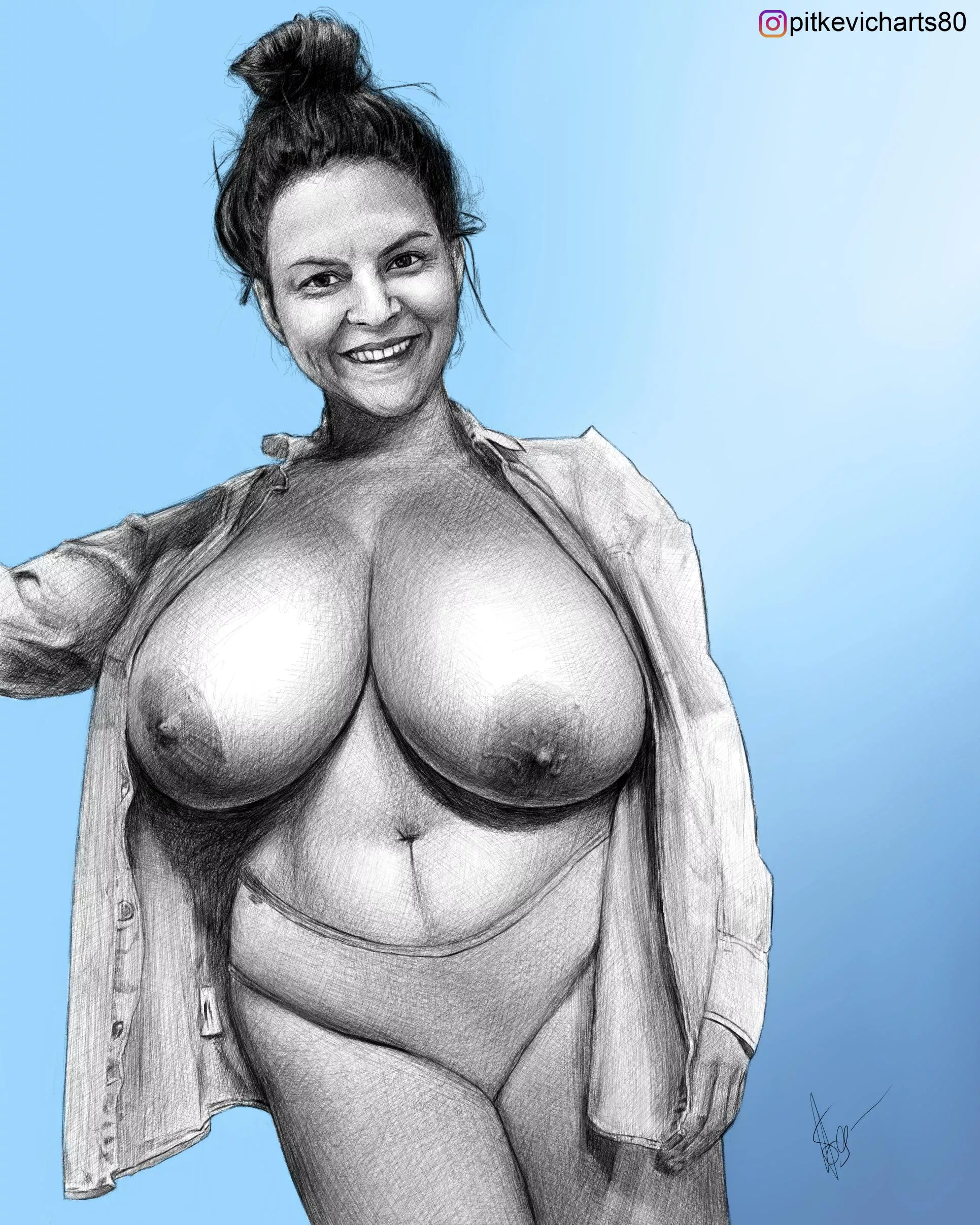 NSFW art for AVN model Alaura Grey, by Me