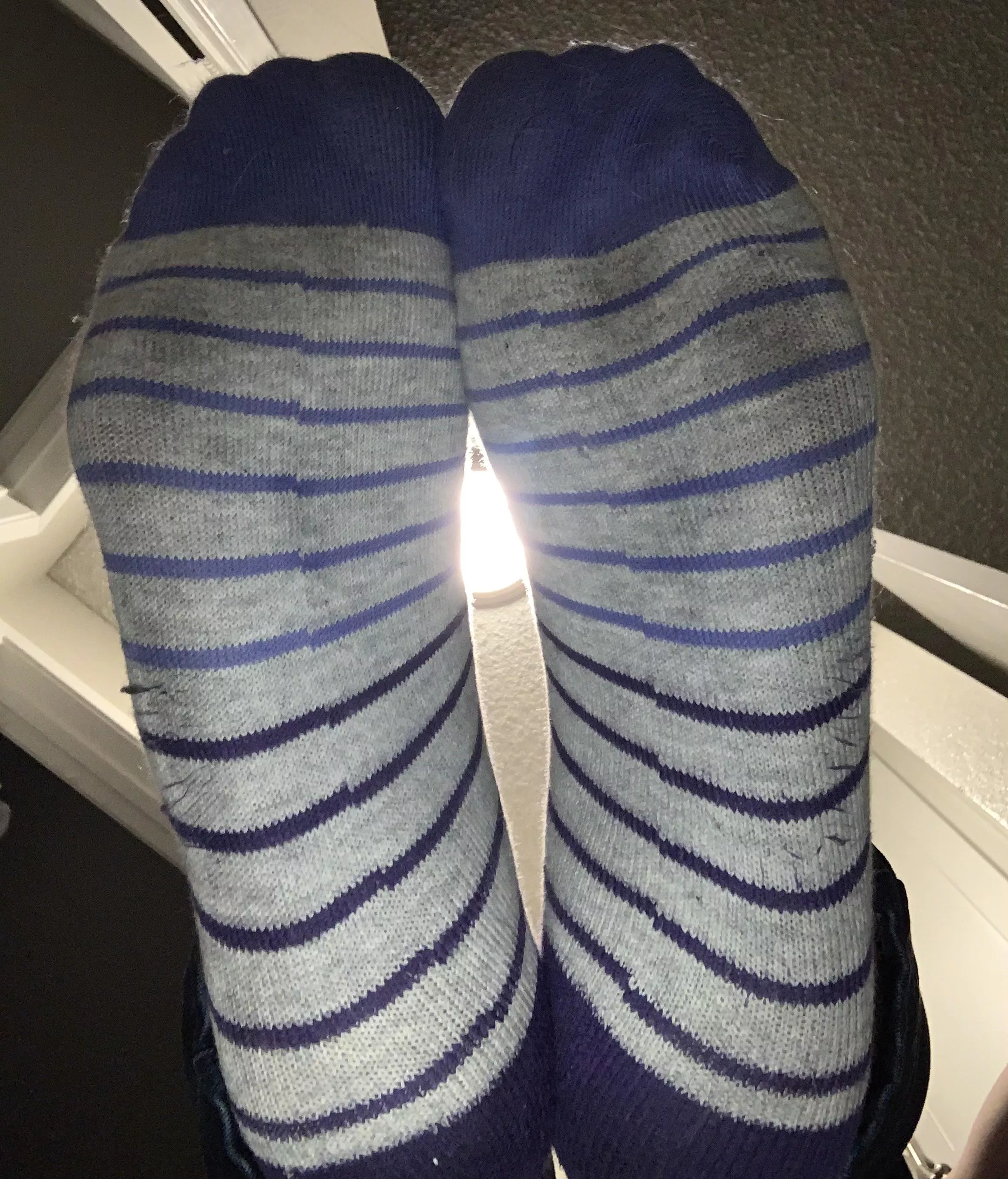 Smelly wet sweaty stripe socks