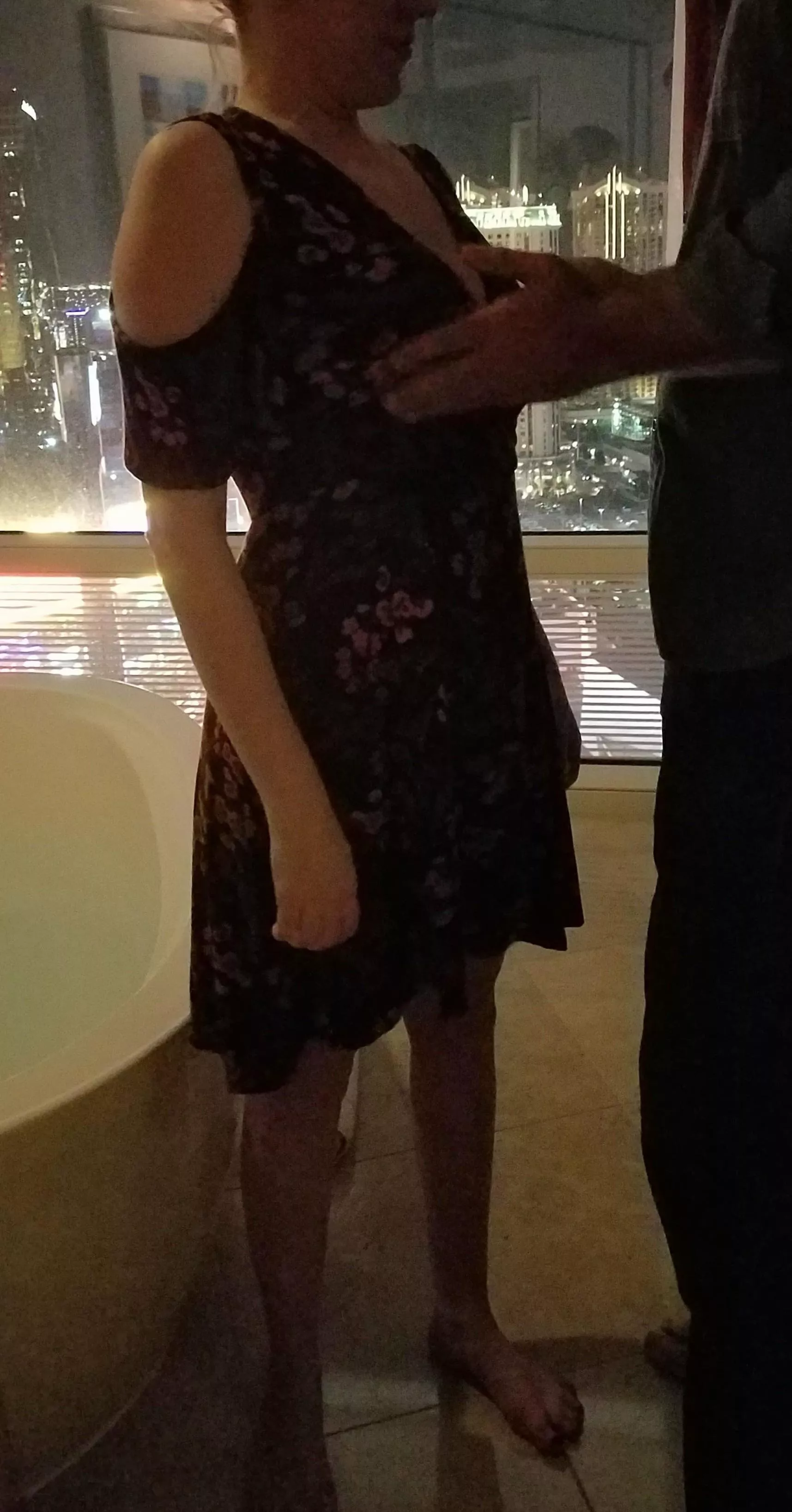 The tall handsome Vegas stranger getting his first feel of my body.