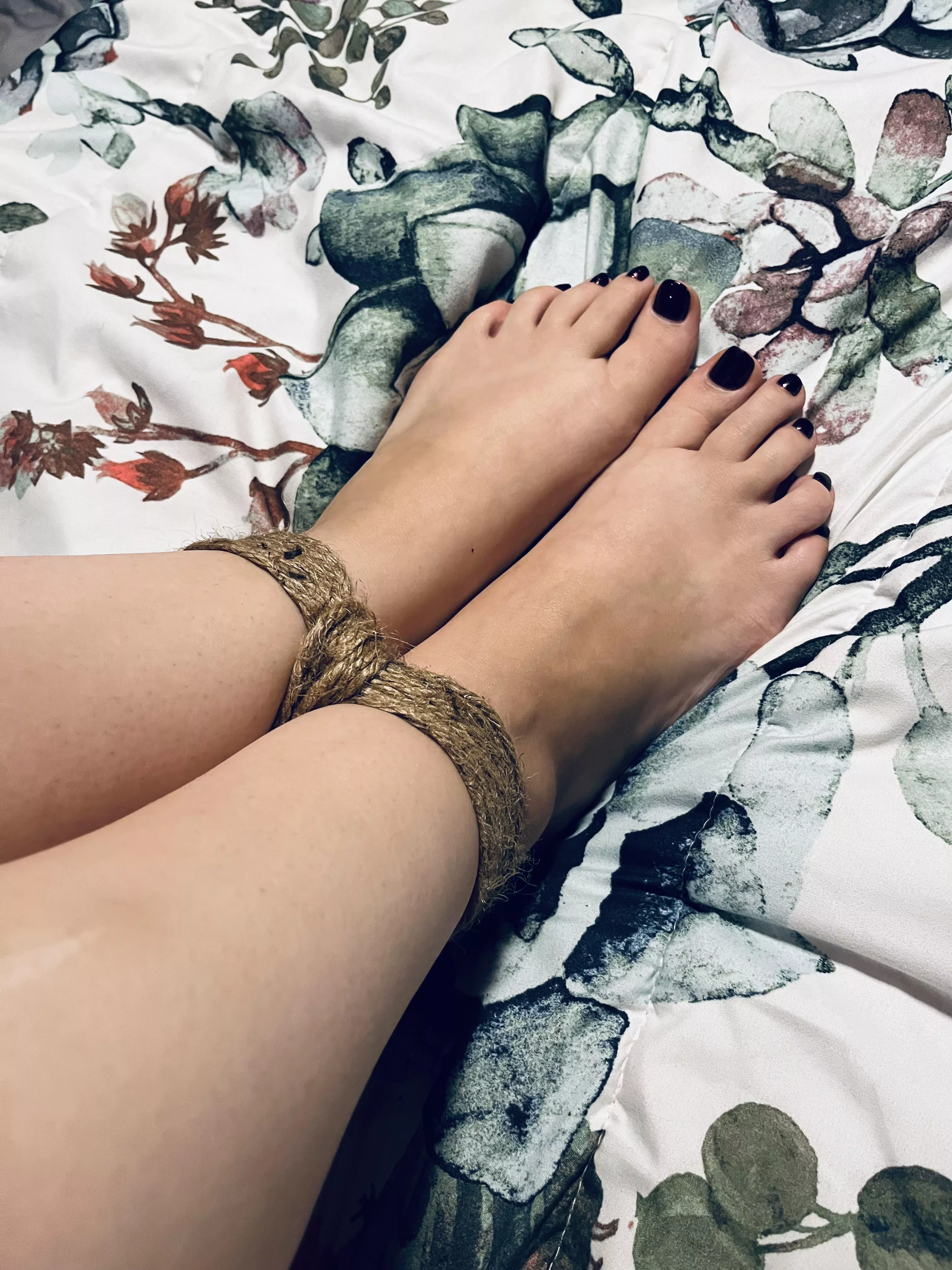 Tied up and ready to be tickled 😈